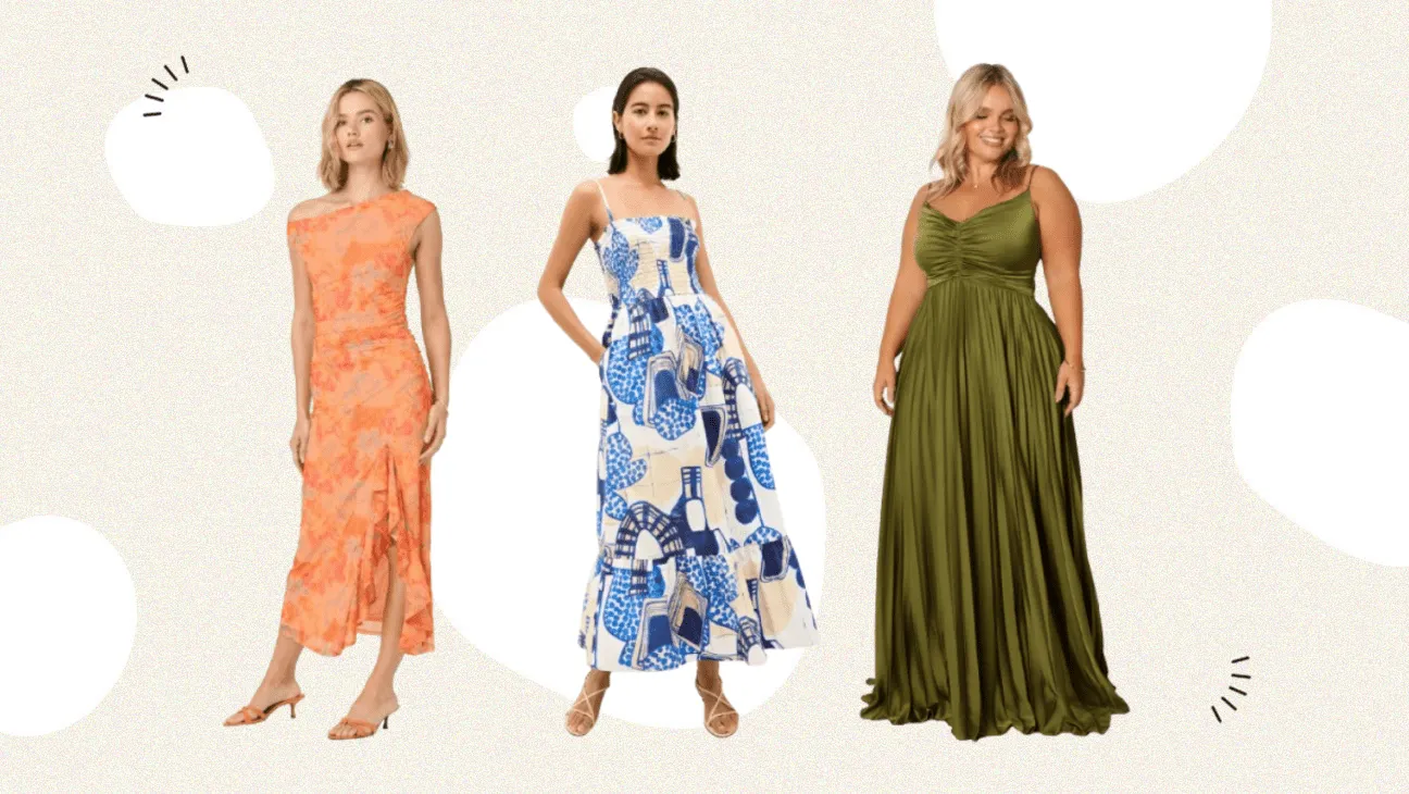 Midi Dress With Floral Pattern For Wedding Guest